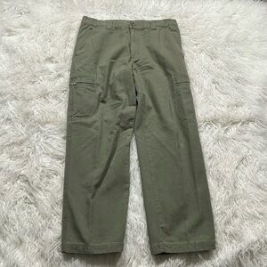 LL Bean Pathfinder Olive Canvas Comfort Waist Pants